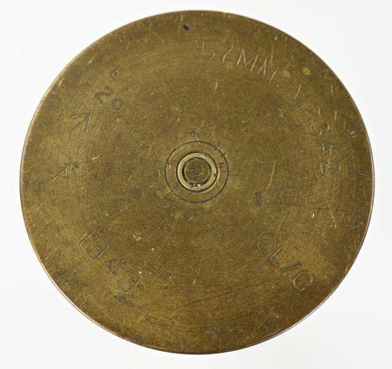 British WW2 Ordnance Quick-Firing 6-pounder 7 cwt Brass Shell 1943
