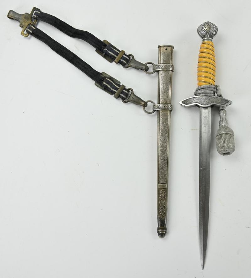German LW Dagger and Hanger Gold plated