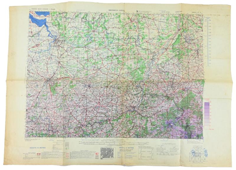 British WW2 Roapmap Brussel/Liege Belgium