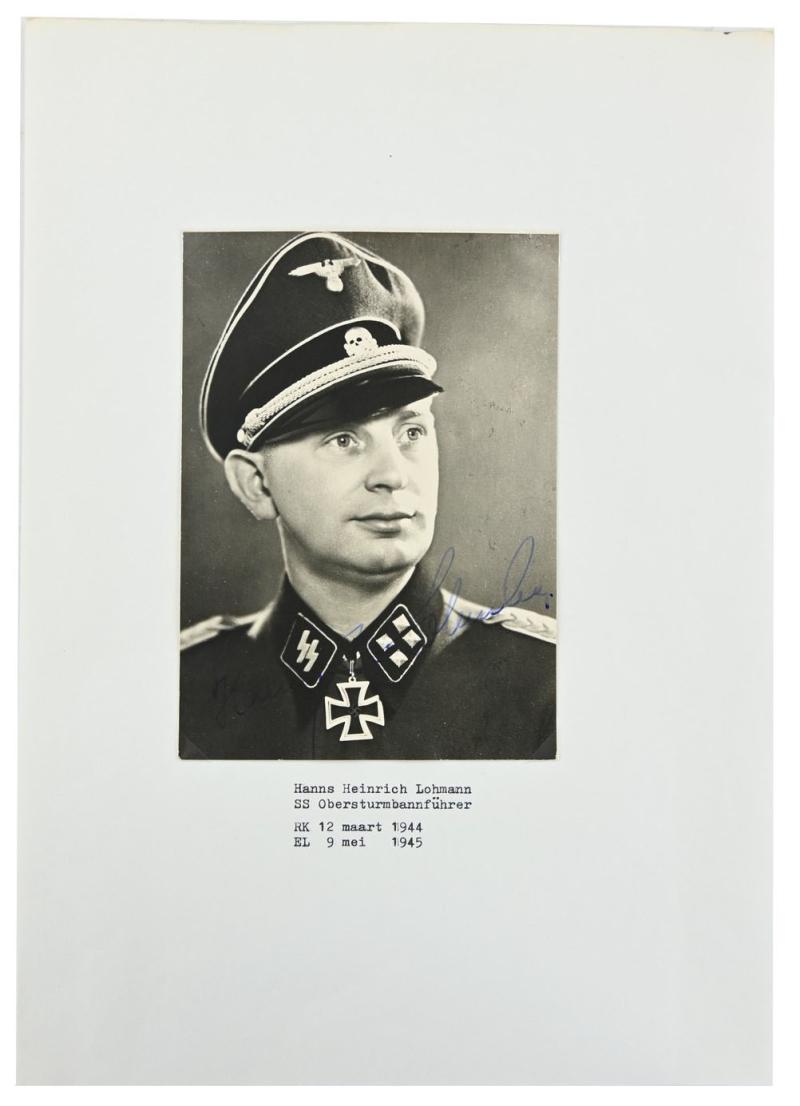 Signature of Waffen-SS KC & OLC Recipient 'Hanns-Heinrich Lohmann'