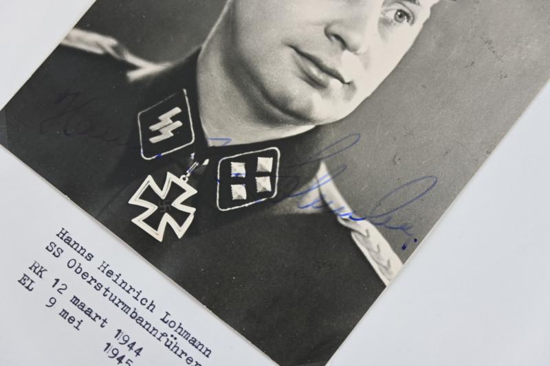 Signature of Waffen-SS KC & OLC Recipient 'Hanns-Heinrich Lohmann'