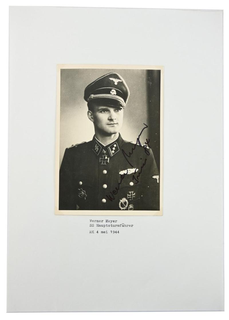 Signature of Waffen-SS Knight's Cross Recipient 'Werner Meyer'