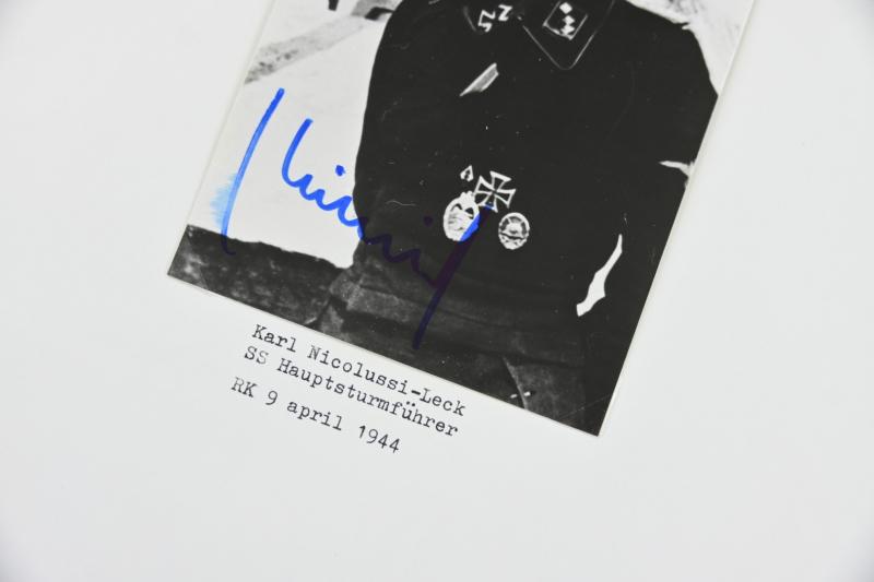 Signature of Waffen-SS Knight's Cross Recipient 'Karl Nicolussi-Leck'