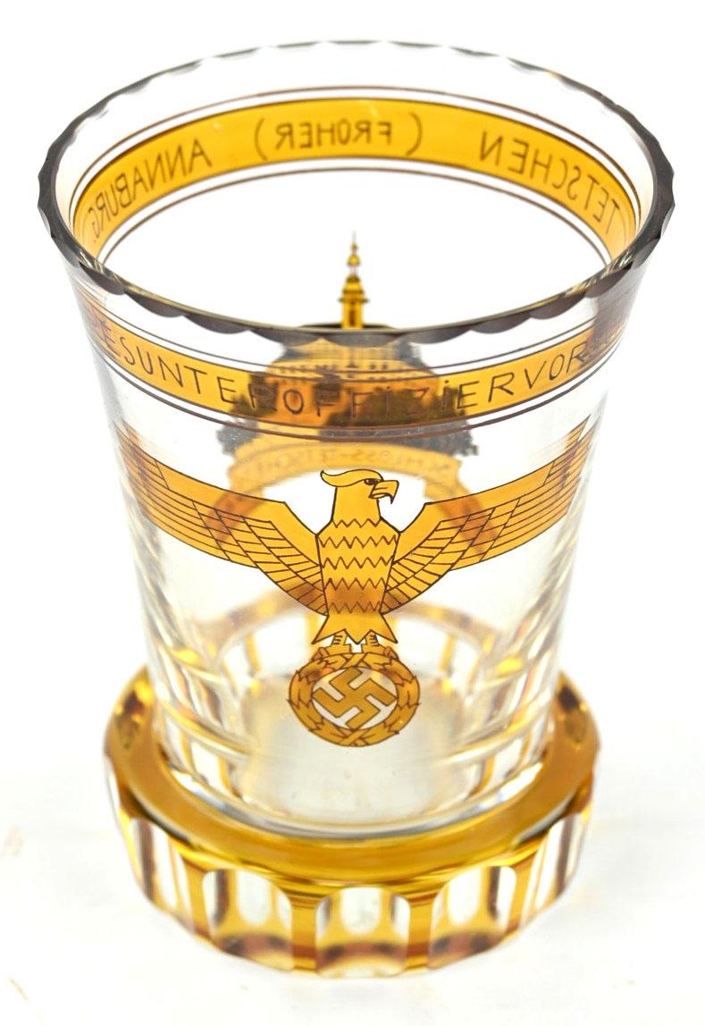 German Third Reich Remembrance Glass 'Heeresunteroffiziervorschule Schloss Tetschen'