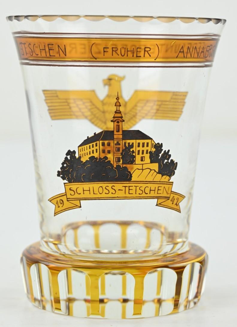 German Third Reich Remembrance Glass 'Heeresunteroffiziervorschule Schloss Tetschen'