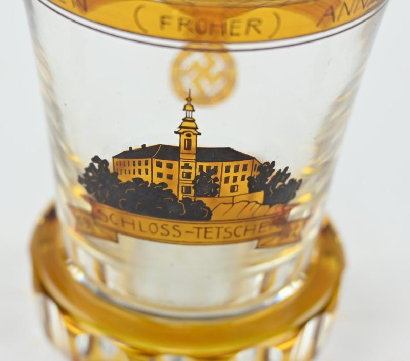 German Third Reich Remembrance Glass 'Heeresunteroffiziervorschule Schloss Tetschen'