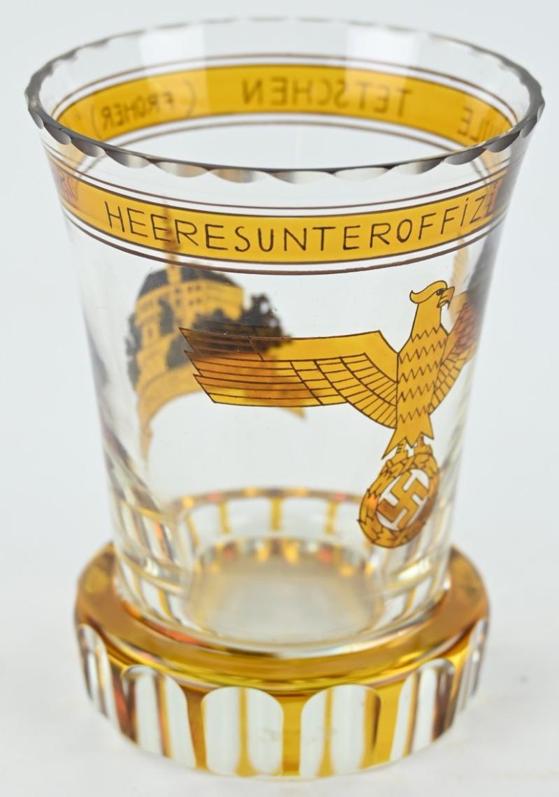 German Third Reich Remembrance Glass 'Heeresunteroffiziervorschule Schloss Tetschen'