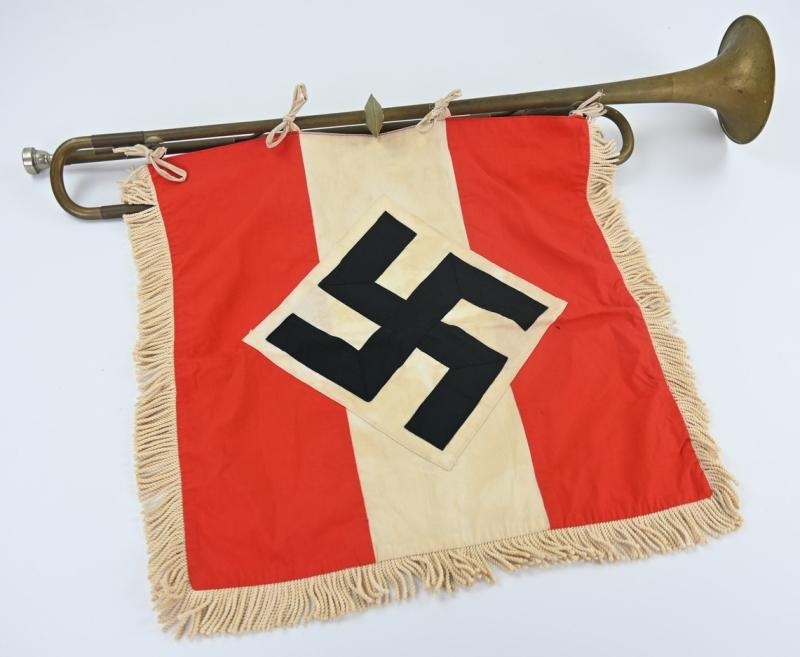 German Hitler Youth Trumpet & Fahne