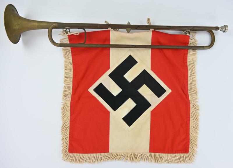German Hitler Youth Trumpet & Fahne