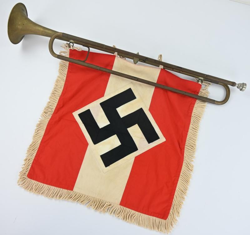 German Hitler Youth Trumpet & Fahne