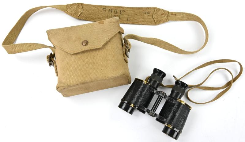 British WW2 Binocular with Carrying Pouch