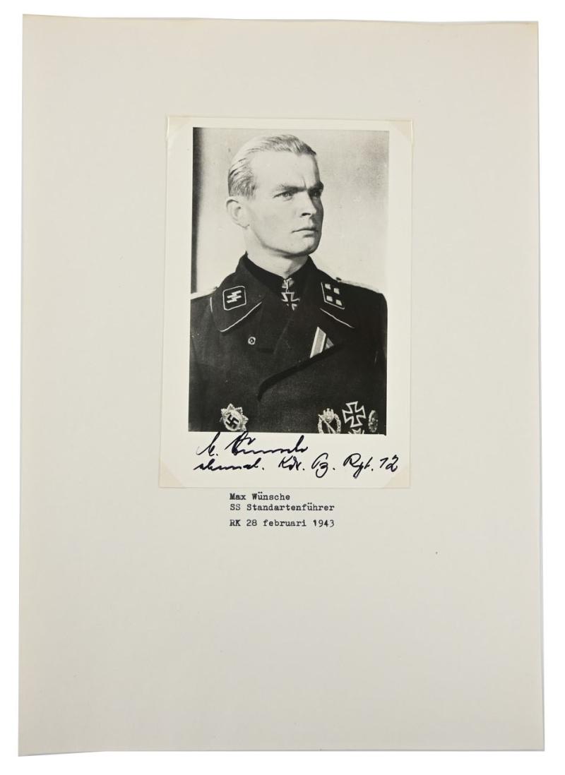 Signature of Waffen-SS KC-OLC Recipient 'Max Wünsche'