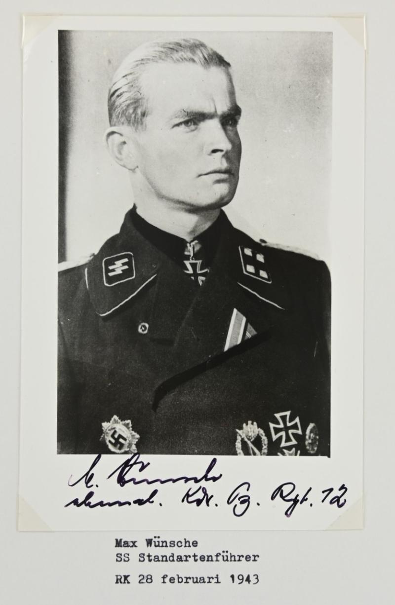 Signature of Waffen-SS KC-OLC Recipient 'Max Wünsche'