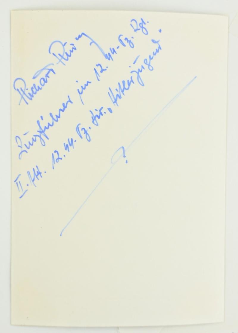 German Waffen-SS Knight's Cross Recipient Portait Picture with Signature 'Richard Rudolf'