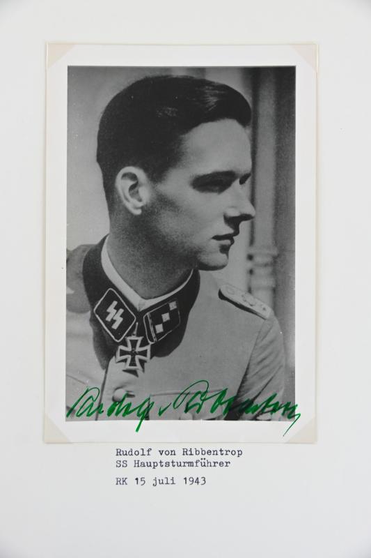 Signature of Waffen-SS KC Recipient 'Rudolf von Ribbentrop'
