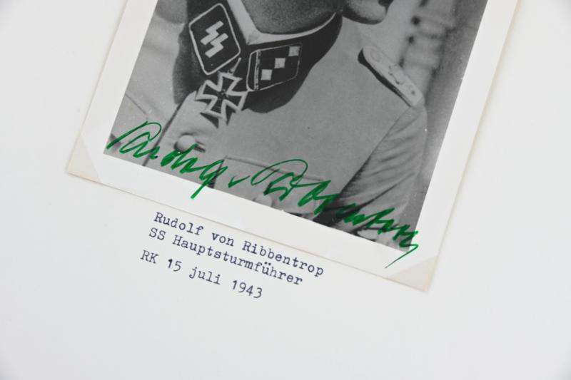Signature of Waffen-SS KC Recipient 'Rudolf von Ribbentrop'