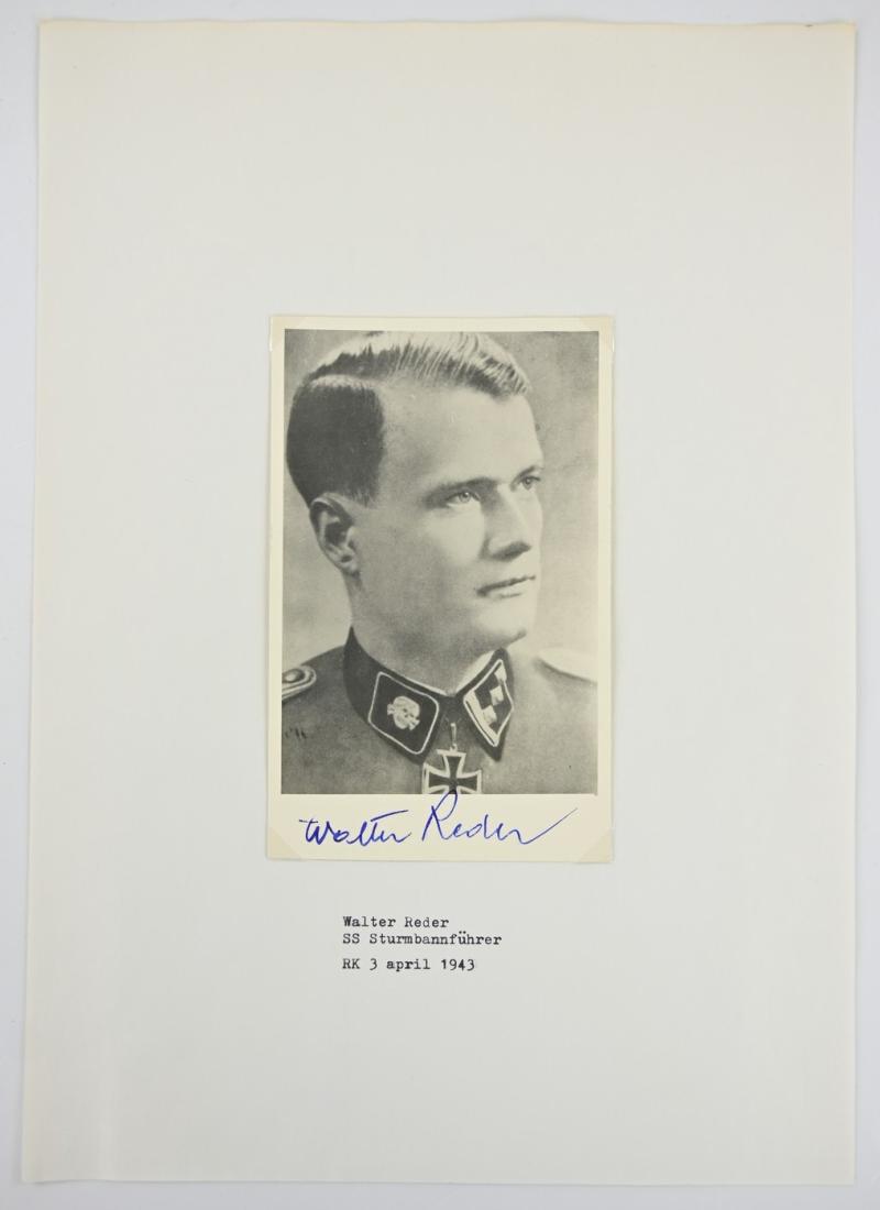 Signature of Waffen-SS Knight's Cross Recipient 'Walter Reder'