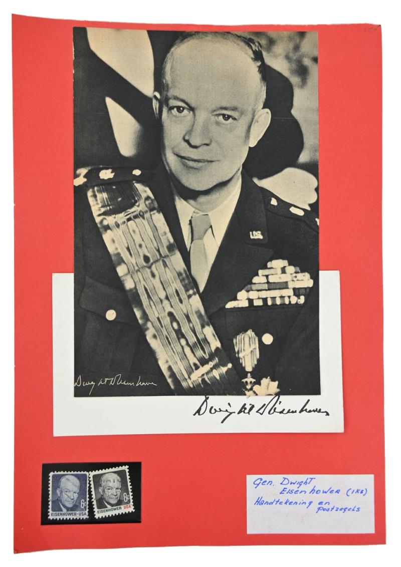 US WW2 President Dwight D. Eisenhower Card and Stamps