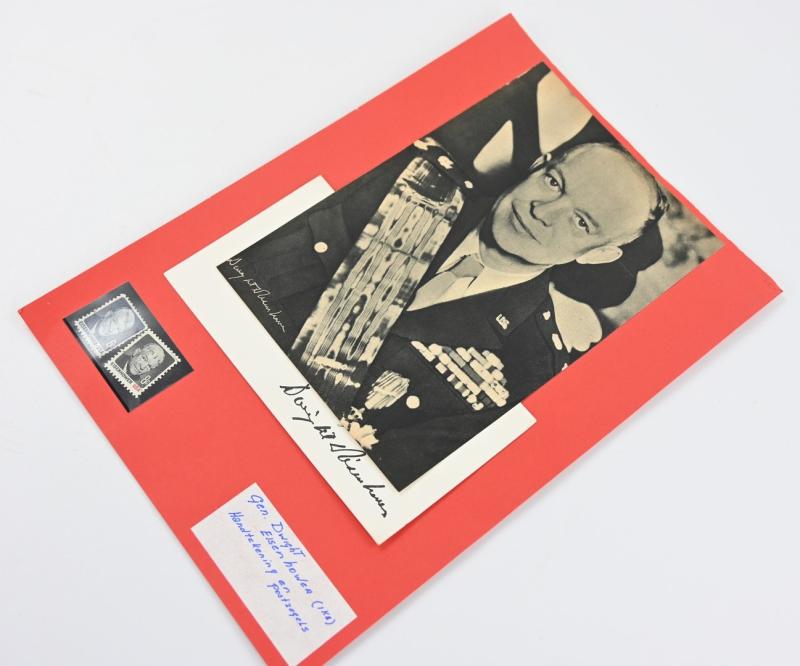 US WW2 President Dwight D. Eisenhower Card and Stamps