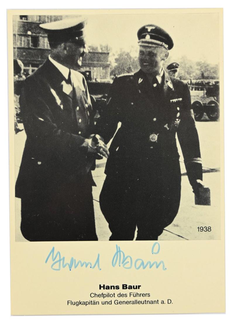 Signature of Hans Baur, Personal Pilot Adolf Hitler