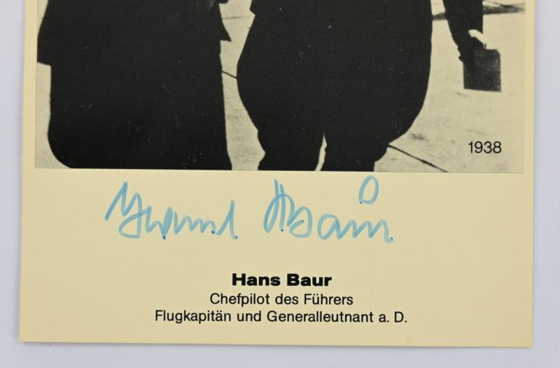 Signature of Hans Baur, Personal Pilot Adolf Hitler