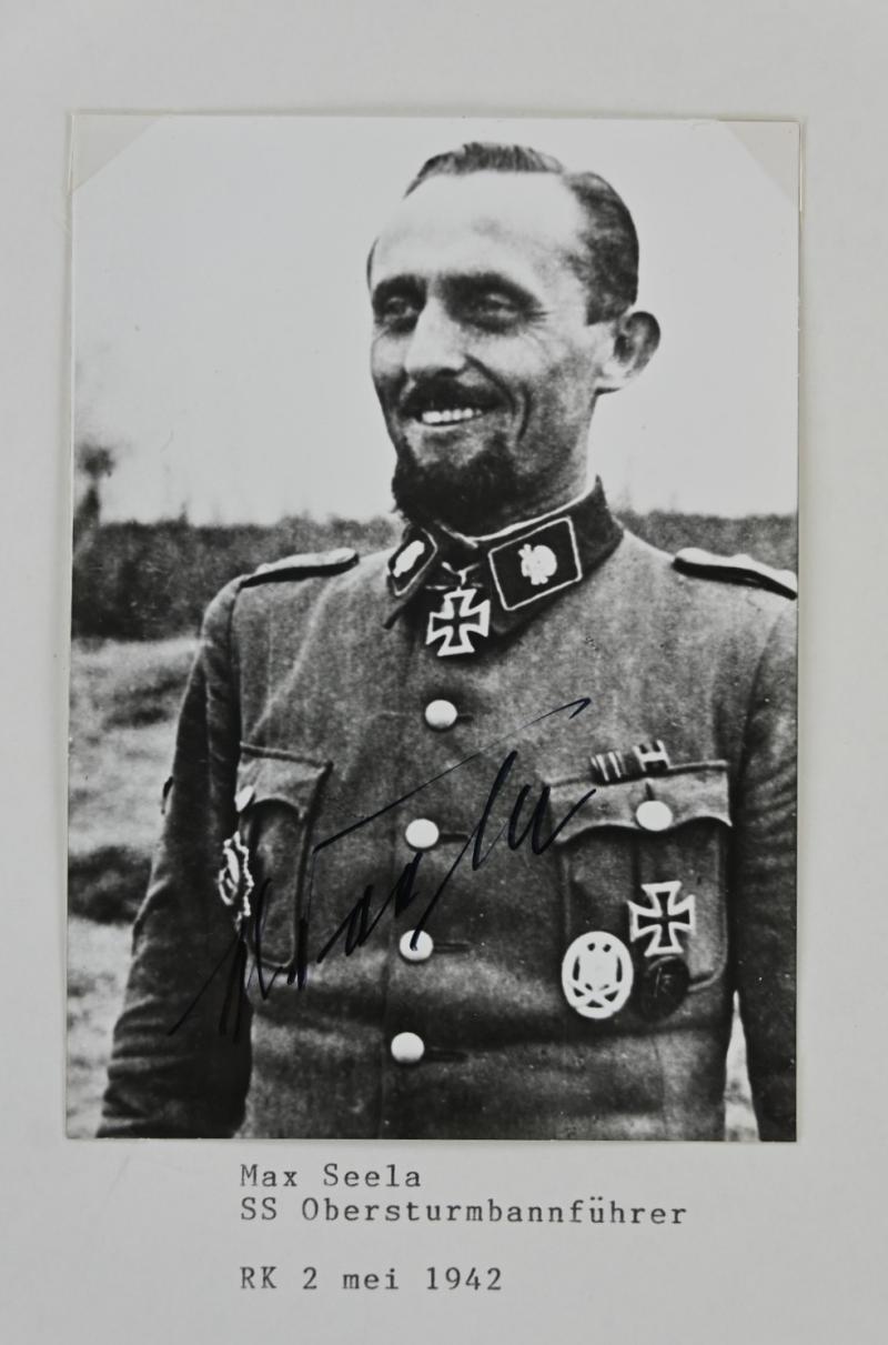 Signature of Waffen-SS Knight's Cross Recipient 'Max Seela'