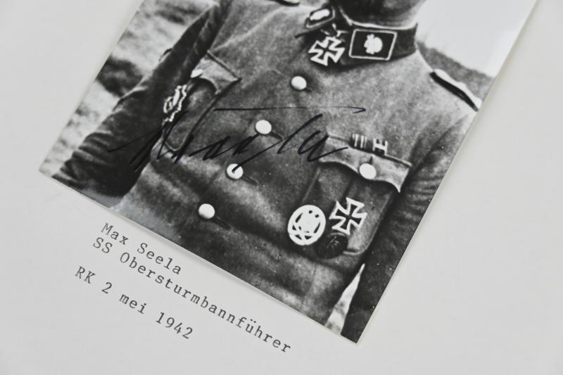 Signature of Waffen-SS Knight's Cross Recipient 'Max Seela'
