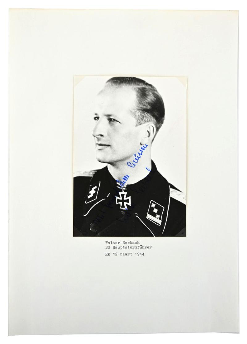 Signature of Waffen-SS Knight's Cross Recipient 'Walter Seebach'