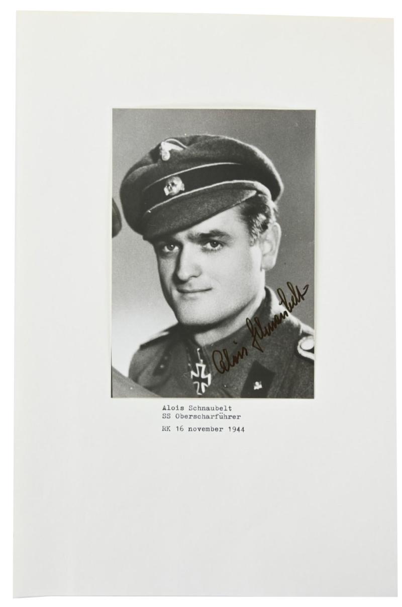 Postcard with Signature of Waffen-SS KC Recipient 'Alois Schnaubelt'