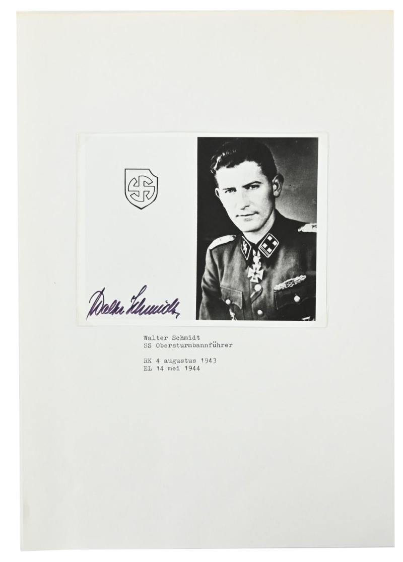 Signature of Waffen-SS KC&OLC Recipient 'Walter Schmidt'