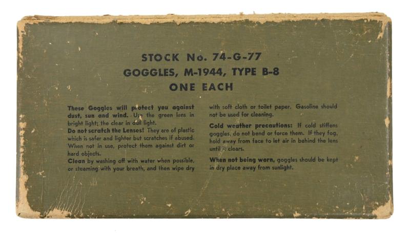 USAAF Type B-8 Flight Goggles Box