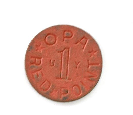 US WW2 OPA Red Point Ration Coin