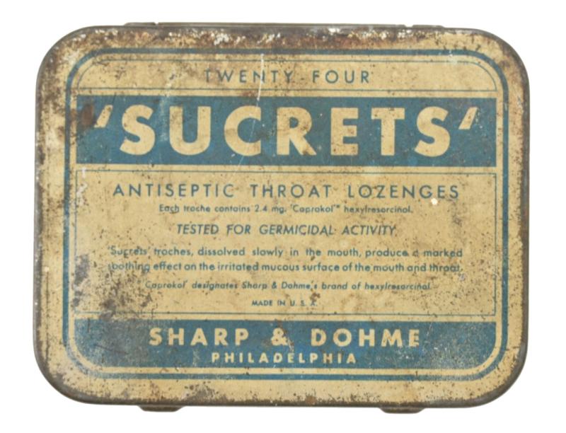 US WW2 Medical Tin Can 'Sucrets'