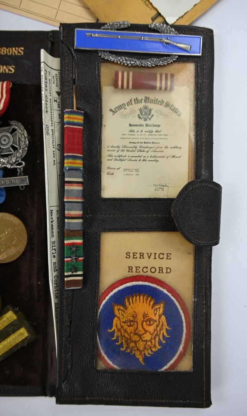 US WW2 Grouping of 424th Infantry Regiment Corporal John F. Roverano