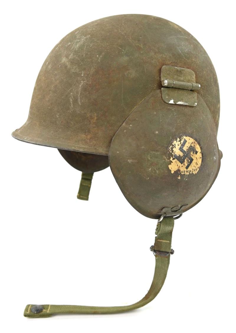 US WW2 M3 Flak Helmet with Swastika decals