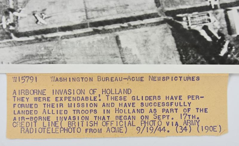 US WW2 Press Photo 'Market Garden' Arnhem 1944