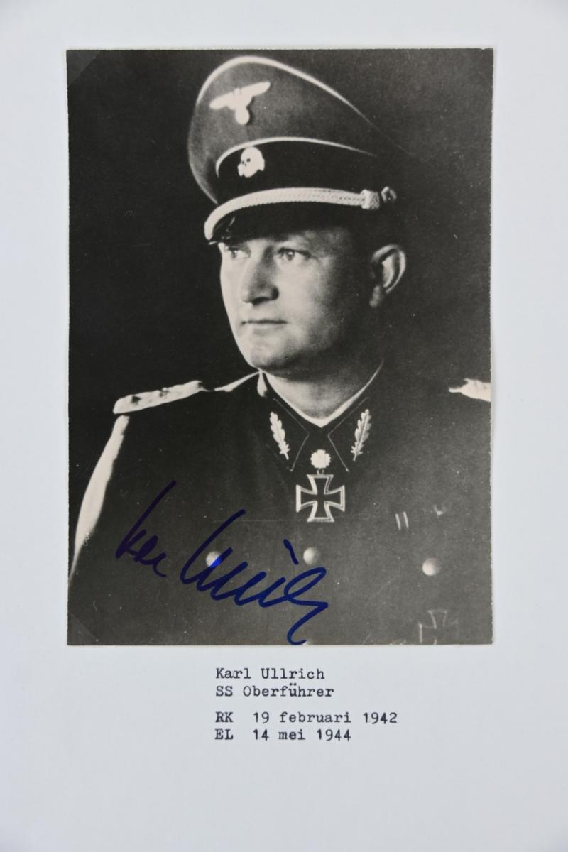 Signature of Waffen-SS KC&OLC Recipient 'Karl Ullrich'