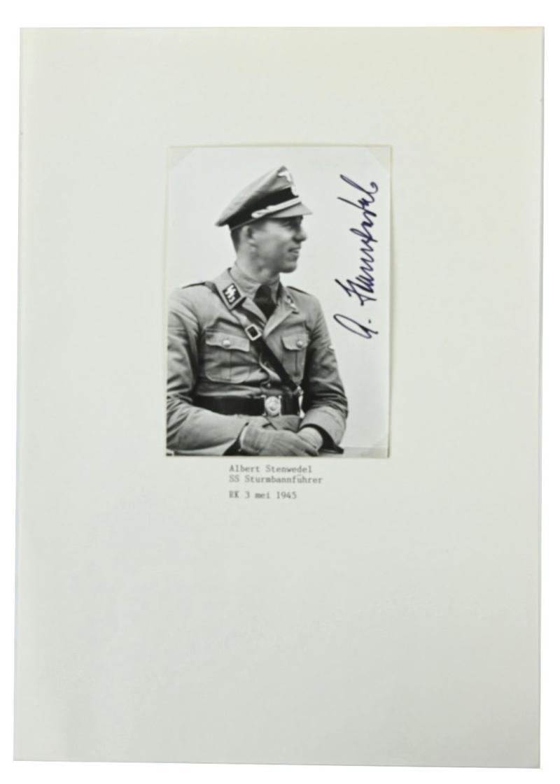 Signature of Waffen-SS Knight's Cross Recipient 'Albert Stenwedel'