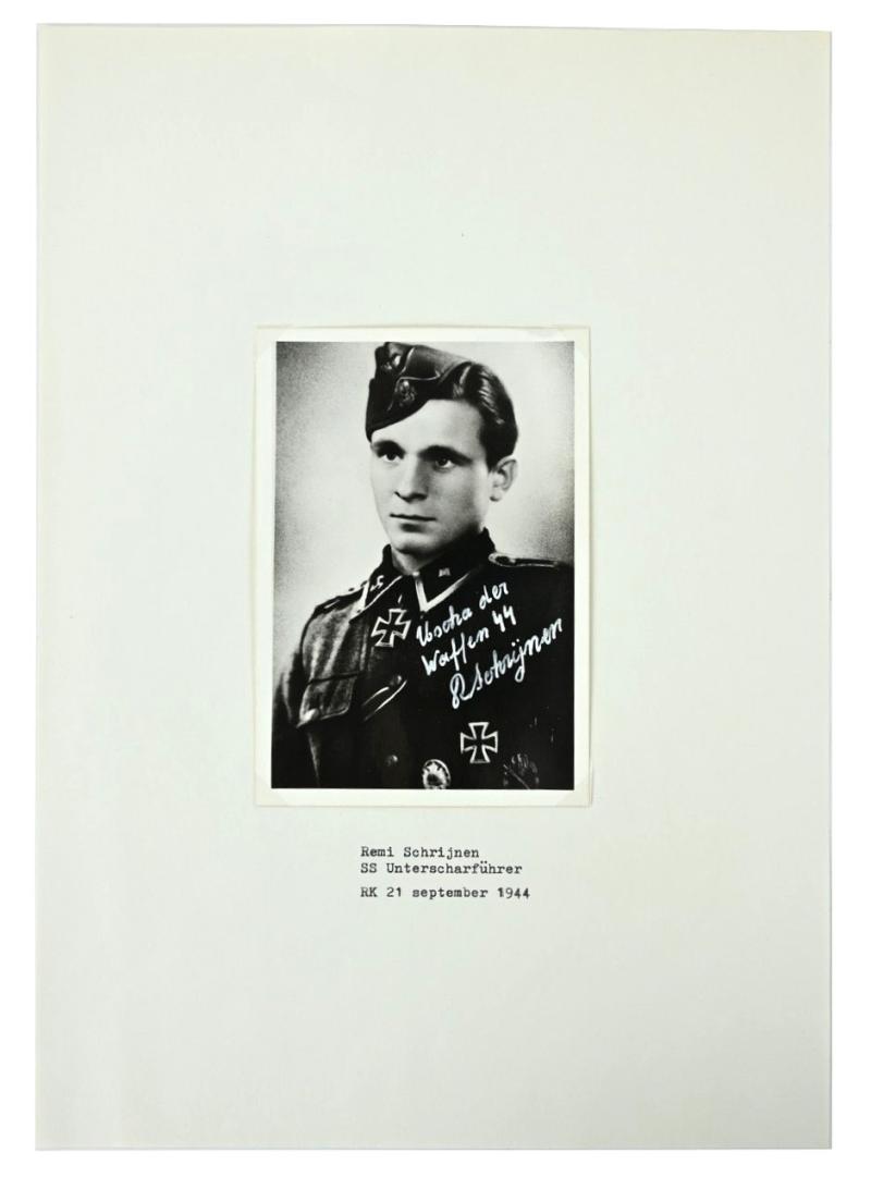 Signature of Belgian Waffen-SS KC Recipient 'Remy Schrijnen'