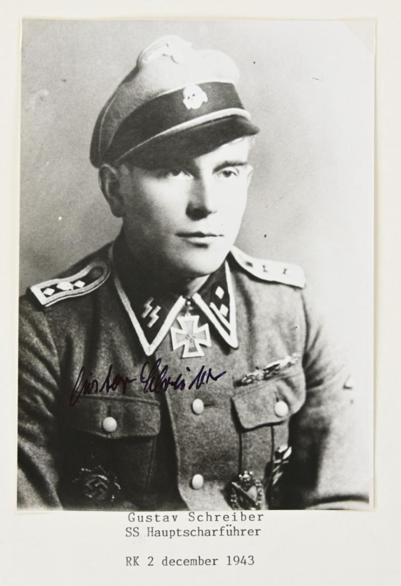 Signature of Waffen-SS KC Recipient 'Gustav Schreiber'