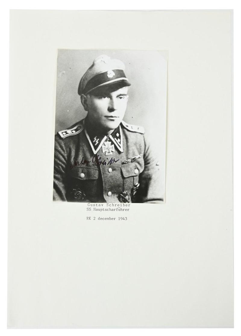 Signature of Waffen-SS KC Recipient 'Gustav Schreiber'