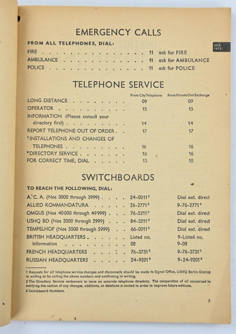 US Headquarters Berlin Telephone Directory
