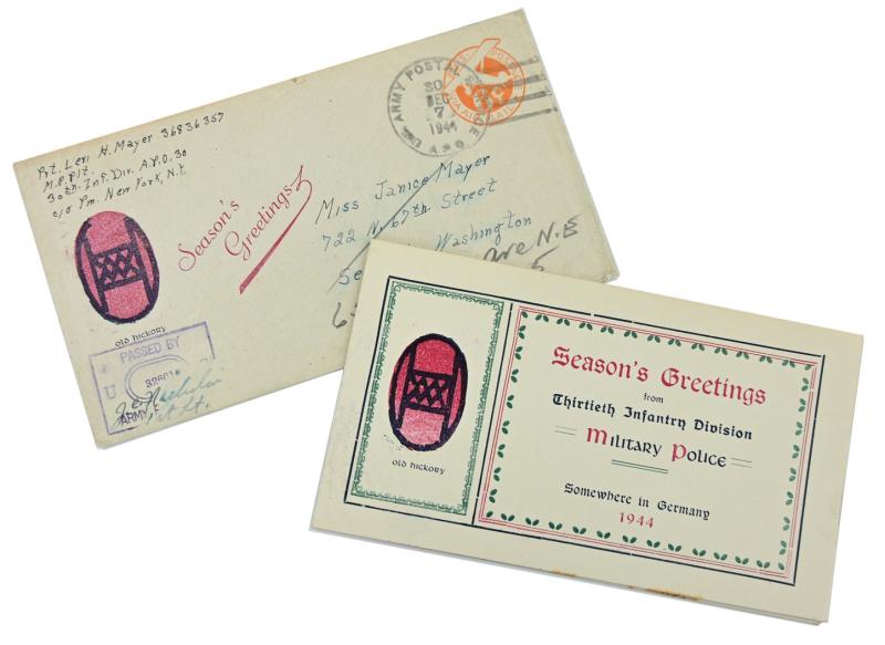 US WW2 30th Infantry Division MP Platoon Season Greetings